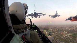 F16 pilot flies in a squadron formation over Amsterdam See what he sees [upl. by Dahsraf]