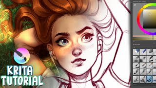 HOW TO PAINT IN KRITA 🎨✨ Digital Art Tutorial 2020 [upl. by Silrac6]