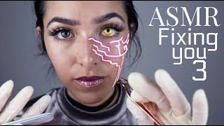 ASMR Fixing You 3 3DIO Gloves sounds Ear cleaning Face Brushing Scratching sounds and [upl. by Dumm368]