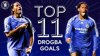 Didier Drogba  Top 11 Champions League Goals  Best Goals Compilation  Chelsea FC [upl. by Mcclain281]