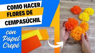 Como Hacer Flores de Cempasúchil con Papel Crepé [upl. by Aleakam]