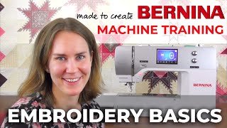 BERNINA Machine Training Embroidery Basics  Quilt Beginnings [upl. by Marl]