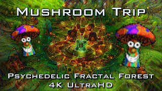 Mushroom Trip  Psychedelic Fractal Forest Visuals 4 DMT LSD Psilocybin  4K UltraHD DeepDream [upl. by Victorie]