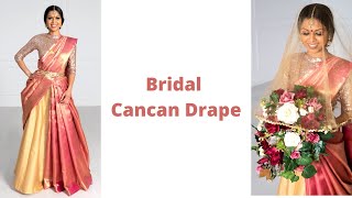 How to drape Wedding Cancan Saree  Easy Silk Saree Draping  Half Saree Wearing Styles [upl. by Barney]