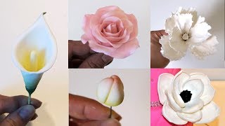 Cake decorating tutorials  Fondant flower  Sugarella Sweets [upl. by Nidnerb]