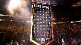 Golden Knights retire No 58 in honor of victims of October tragedy [upl. by Sihun]