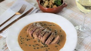 How To Make A French Bistros Style Peppercorn Sauce  with Duck Breast [upl. by Esihcoc]