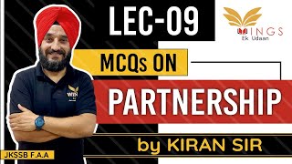 Lec09 MCQ on PartnershipFundamentals JKSSB FAA II MCQ 360° SERIES [upl. by Eneleahs]