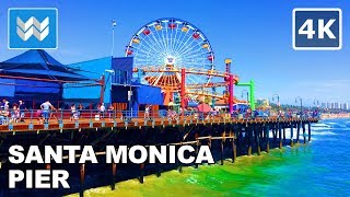 4K Walking tour of Santa Monica Pier in Los Angeles California USA  Vacation Travel Guide [upl. by Yager]