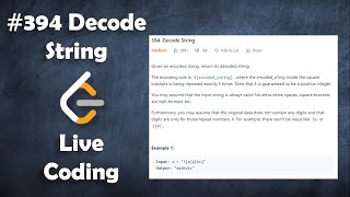 Decode String  Live Coding with Explanation  Leetcode 394 [upl. by Hsuk]