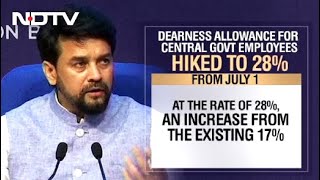 Dearness Allowance For Central Government Employees Hiked To 28 From July 1 [upl. by Adnovahs]