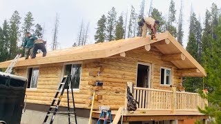 18x24 Amish Log Cabin Being Built in 312 Days [upl. by Unam221]