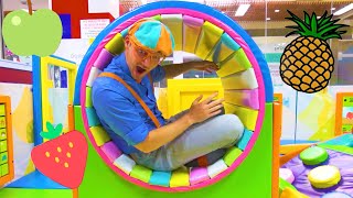 Blippi Visits The Indoor Playground Funtastic Playtorium  Learning Fruits Colors amp More With Blippi [upl. by Nestor636]