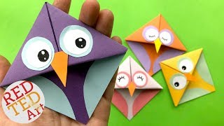 Easy Owl Origami Bookmark  DIY Corner Bookmarks Owls [upl. by Idarb]