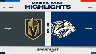 NHL Highlights  Golden Knights vs Predators  March 26 2024 [upl. by Gibun]