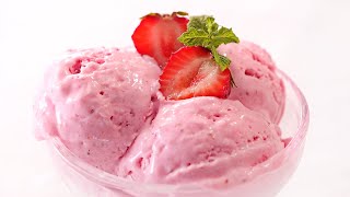 Helado de Fresa fácil y delicioso  3 Ingredientes y SIN máquina heladera [upl. by Aivilys]