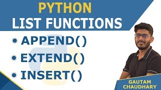 14 List Methods append extend insert in Python  Python Programming tutorials [upl. by Ssirk]