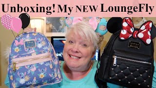 LoungeFly UNBOXING amp REVIEW Minnie Mouse Bow Backpacks plus LiLo amp Stitch [upl. by Aicerg223]