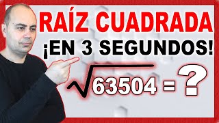 HAZ Una RAÍZ CUADRADA En 3 SEGUNDOS 💥 MAKE A SQUARE ROOT IN 3 SECONDS 99 DOES NOT FAIL maths [upl. by Eelahc]