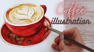 WATERCOLOR COFFEE TUTORIAL [upl. by Nickolaus]