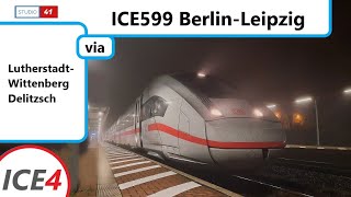 Führerstandsmitfahrt Berlin SüdkreuzLeipzig ICE599 ICE4 II BR412 [upl. by Kehoe]