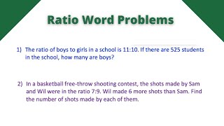 Ratio Word Problems  Algebra 1 [upl. by Isabel]