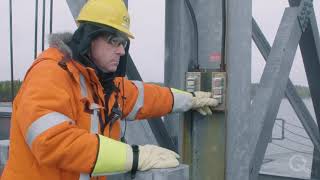 Opening of the spillway gates at RobertBourassa generating station [upl. by Ynnob]