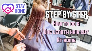 HOW TO CUT A ONE LENGTH HAIRCUT  HAIR TUTORIAL  STEP BY STEP [upl. by Tirrej]