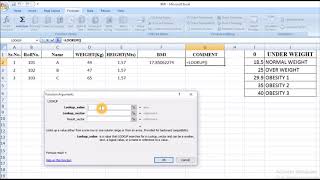 ✍️Calculate BMI Using MS Excel  IN English [upl. by Anema960]