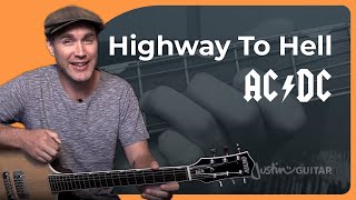 Highway To Hell Guitar Lesson  ACDC [upl. by Analos]