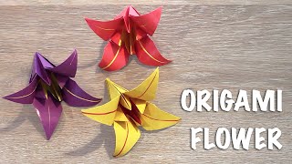 Origami Lily  How to Make Origami Lilies Out of Paper [upl. by Anwahsal]