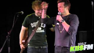 1027 KIISFM Ed Sheeran Freestyle Raps w JoJo [upl. by Eltsyek]