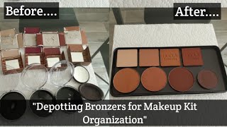 Makeup Kit Organization  Depotting Pressed Powders [upl. by Essy]