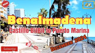 Benalmadena Promenade  walking tour  December 2024  Malaga  Spain  4k [upl. by Iglesias]