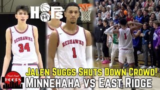 Jalen Suggs Shuts Down Trash Talking Crowd Minnehaha Academy vs East Ridge Recap [upl. by Sinylg]