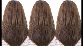 Perfect Long Layered haircut for women  Round amp Triangular Layered Cut [upl. by Anileva943]