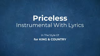 Priceless Instrumental With Lyrics  for KING amp COUNTRY Karaoke [upl. by Lain]