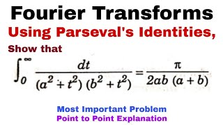 23 Parsevals Identities for Fourier Transforms  Problem1  Most Important Problem [upl. by Coady]