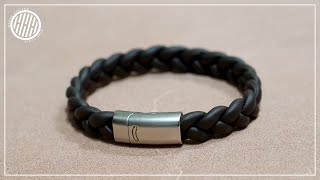 Leather Craft Braided Leather Bracelet  Easy DIY [upl. by Eiliah]