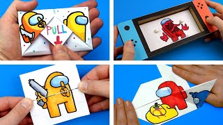 5 COOL AMONG US Transformations ARTS amp PAPER CRAFTS tutorial [upl. by Ianej]