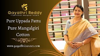 Pure Uppada Pattu Pure Mangalgiri Cotton SAREES  GayathriReddy [upl. by Grete]