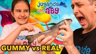 GUMMY vs REAL Food Challenge con Aby [upl. by Naira]