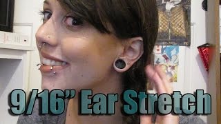 Stretching from 12quot to 916quot 14mm  Ear Stretching Journey [upl. by Eelano]