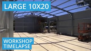 10m x 20m x 4m Shed Construction Timelapse in BanjupTreeby WA 6164 [upl. by Anelrats]