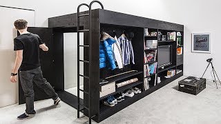 INCREDIBLE BEDROOM AND SPACE SAVING FURNITURE FOR SMALL SPACES [upl. by Ion]