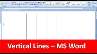 Add Vertical Lines in MS Word [upl. by Neely]