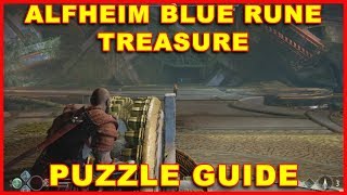 God of War PS4 Alfheim Puzzle Blue Rune Treasure Chest Guide [upl. by Anuayek156]