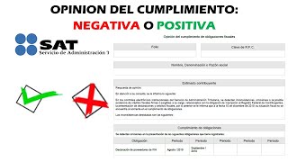 Como generar la Opinión del cumplimiento positiva o negativa en el SAT Gratis 2021 [upl. by Tireb549]