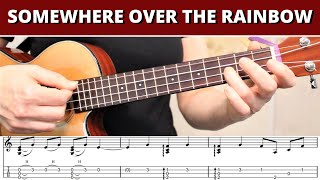 UKE  Somewhere Over The Rainbow UKULELE Lesson Tutorial  Easy Songs how to play [upl. by Refitsirhc]