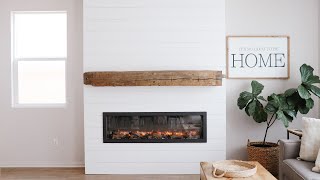 DIY Shiplap Electric Fireplace Build with Mantel  HGG Home Series [upl. by Iatnwahs509]